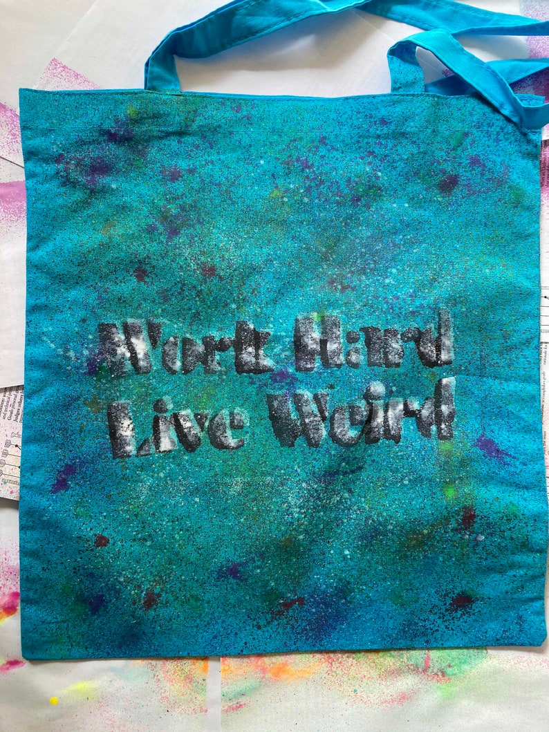 Work Hard, Live Weird Canvas Bag image 5