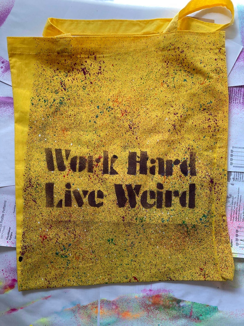 Work Hard, Live Weird Canvas Bag image 6