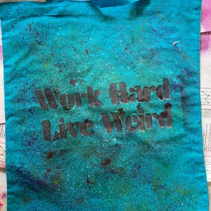 Work Hard, Live Weird Canvas Bag image 2