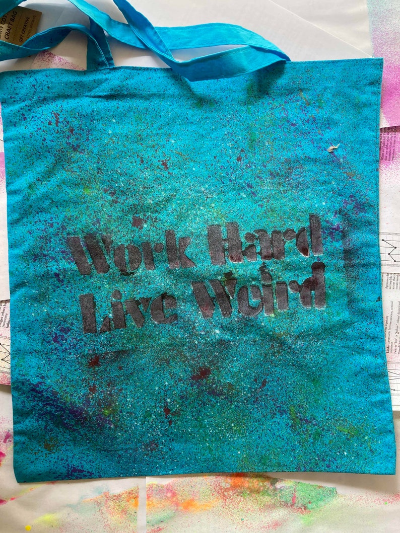 Work Hard, Live Weird Canvas Bag image 2