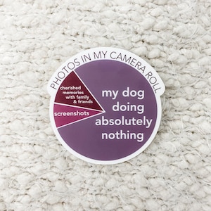 Funny Dog Mom Sticker: Camera Roll Pie Chart