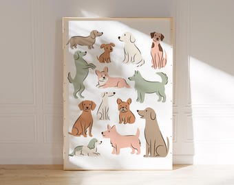Neutral Nursery Puppy Print: Earthy Dog Wall Art (Digital Download)