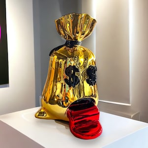 Scultura - il denaro parla - statua pop art alec monopolio ispirato cromato banksy cool art home interior