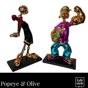 Popeye and Olive (Twin Sculptures) pop art statues