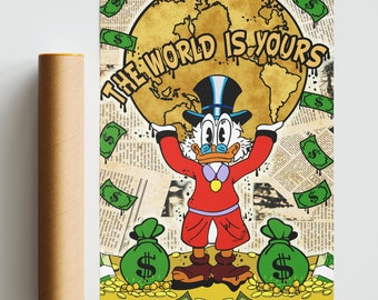 Scrooge McDuck X Scarface (POSTER ART PRINT) alec monopoly inspired pop art
