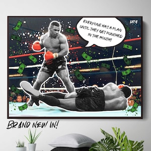 Iron Mike Tyson (CANVAS) ) boxing sport canvas - punch in the mouth - knockout - tyson quote - pop street art