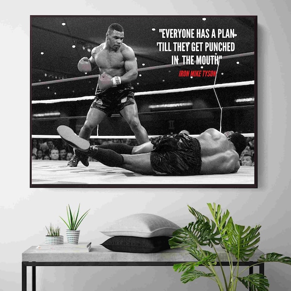 Iron Mike Tyson (CANVAS) ) boxing sport canvas - sport quote - knockout - tyson quote