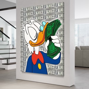 Geldente Alec Monopoly (Super hochwertige Leinwand) Pop Art - Motivation - Interior Art - Wandkunst - Geldkunst - Erfolgskunst