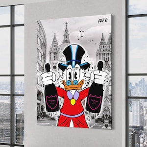 American Express x Paperon de' Paperoni (CANVAS) Alec Monopoly ispirato - amex - motivazione - denaro pop art grande tela- street art champagne art