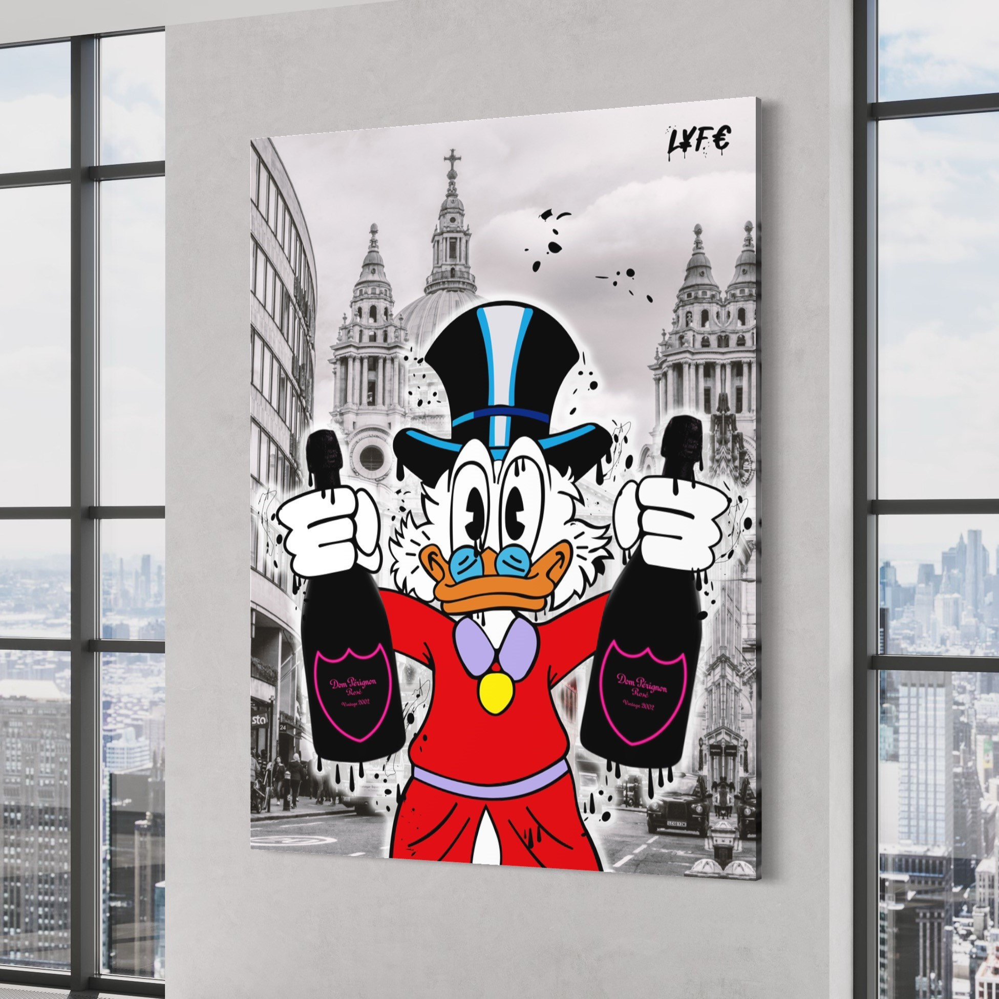 American Express x Scrooge Mcduck (CANVAS) Alec Monopoly inspired - amex - motivation - money pop art large canvas- street art champagne art