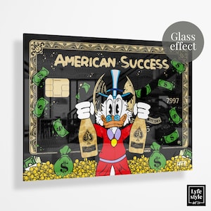 GLASS EFFECT alec monopoly inspired - wall decor pop art - gifts for him - canvas art