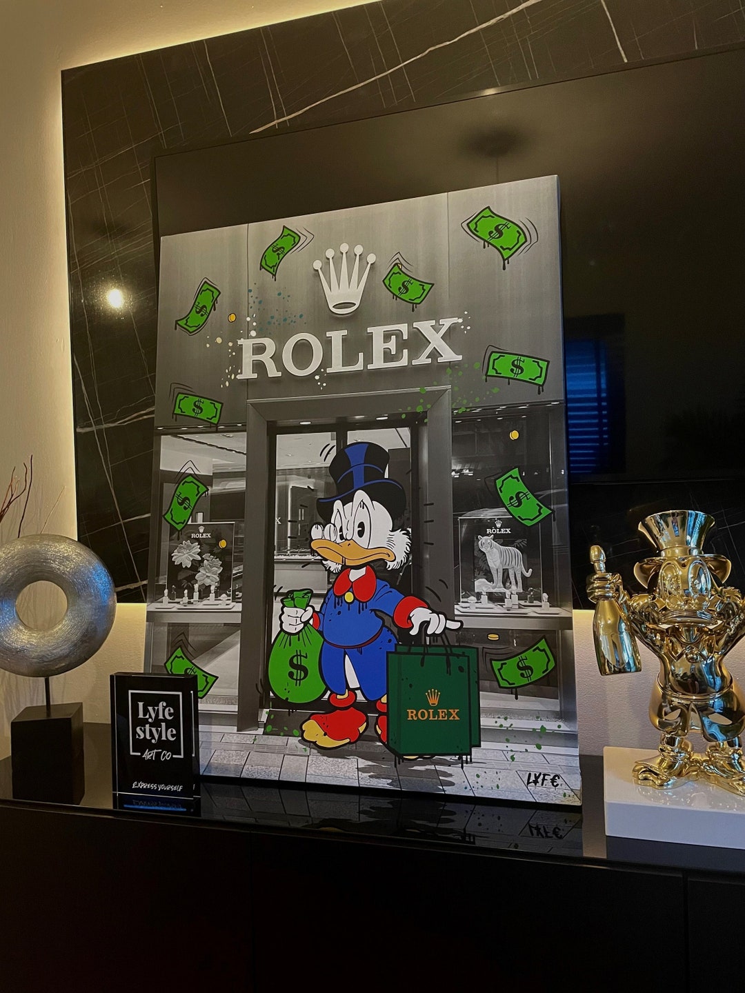 Scrooge Mcduck X Rolex Watch Art CANVAS Gifts for Him Alec Etsy