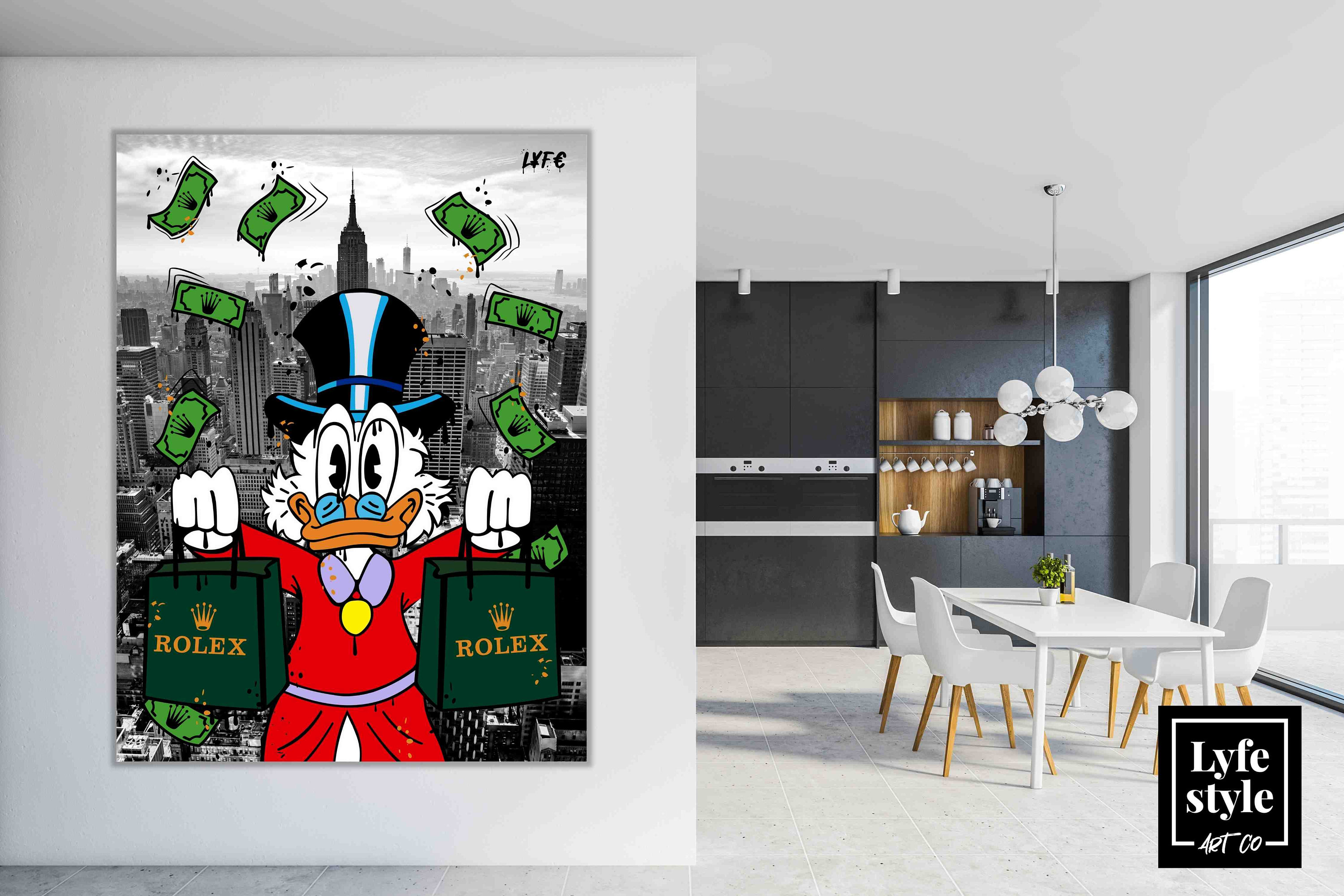 Rolex X Scrooge Mcduck NY CANVAS Alec Monopoly Inspired 