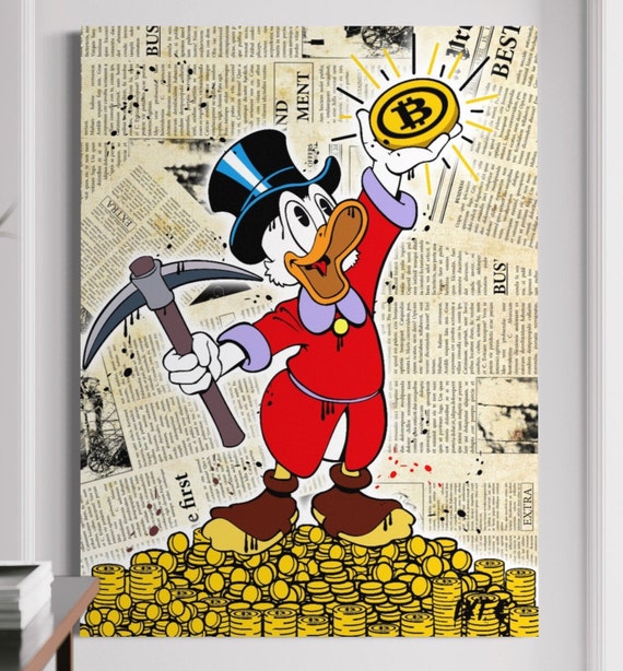 Mining Bitcoin X Uncle Scrooge CANVAS Wall Decor Pop Art Alec Monopoly  Inspired Crypto Art Entrepeneur Art - Etsy