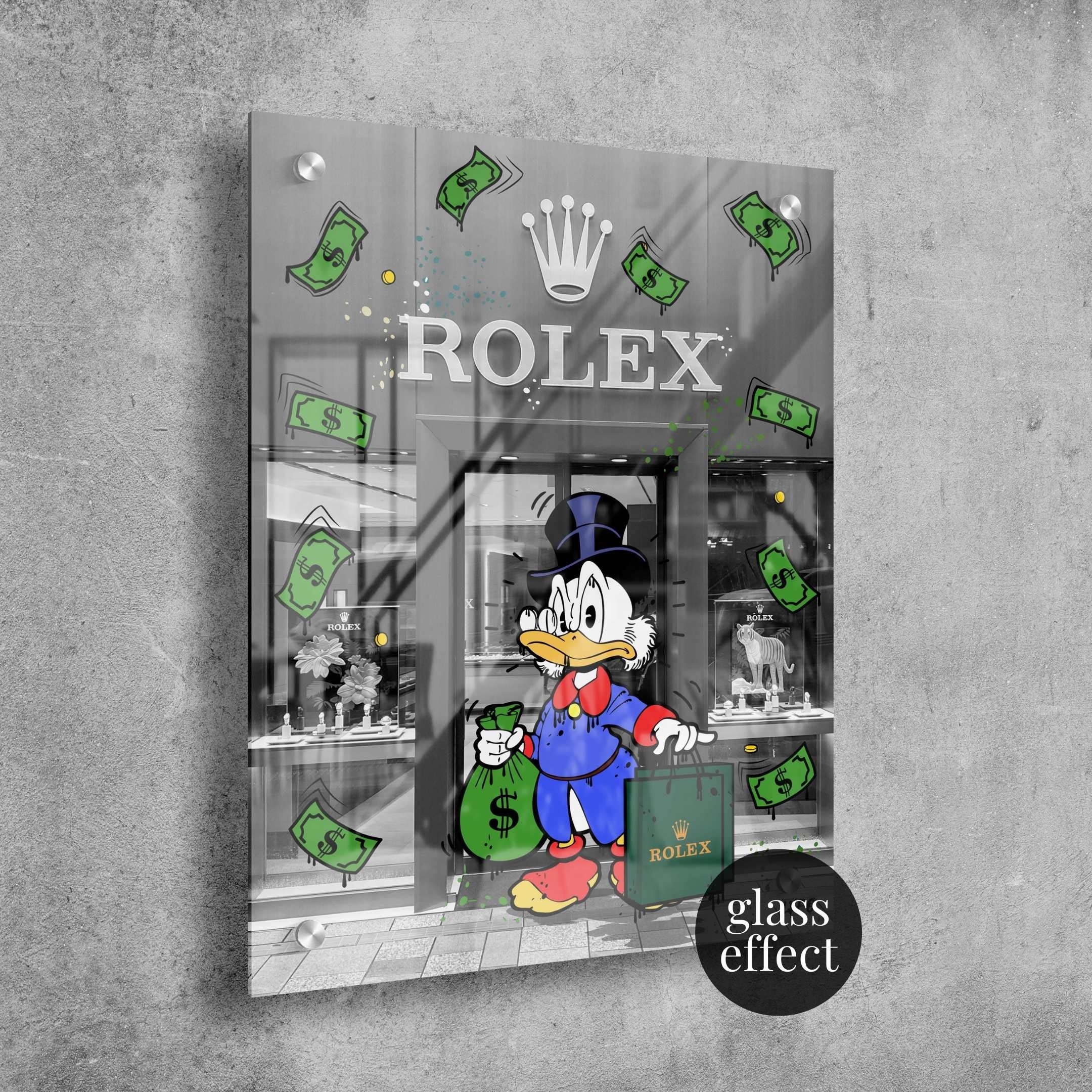 Rolex X Scrooge Mcduck GLASS EFFECT Alec Monopoly Inspired -  UK