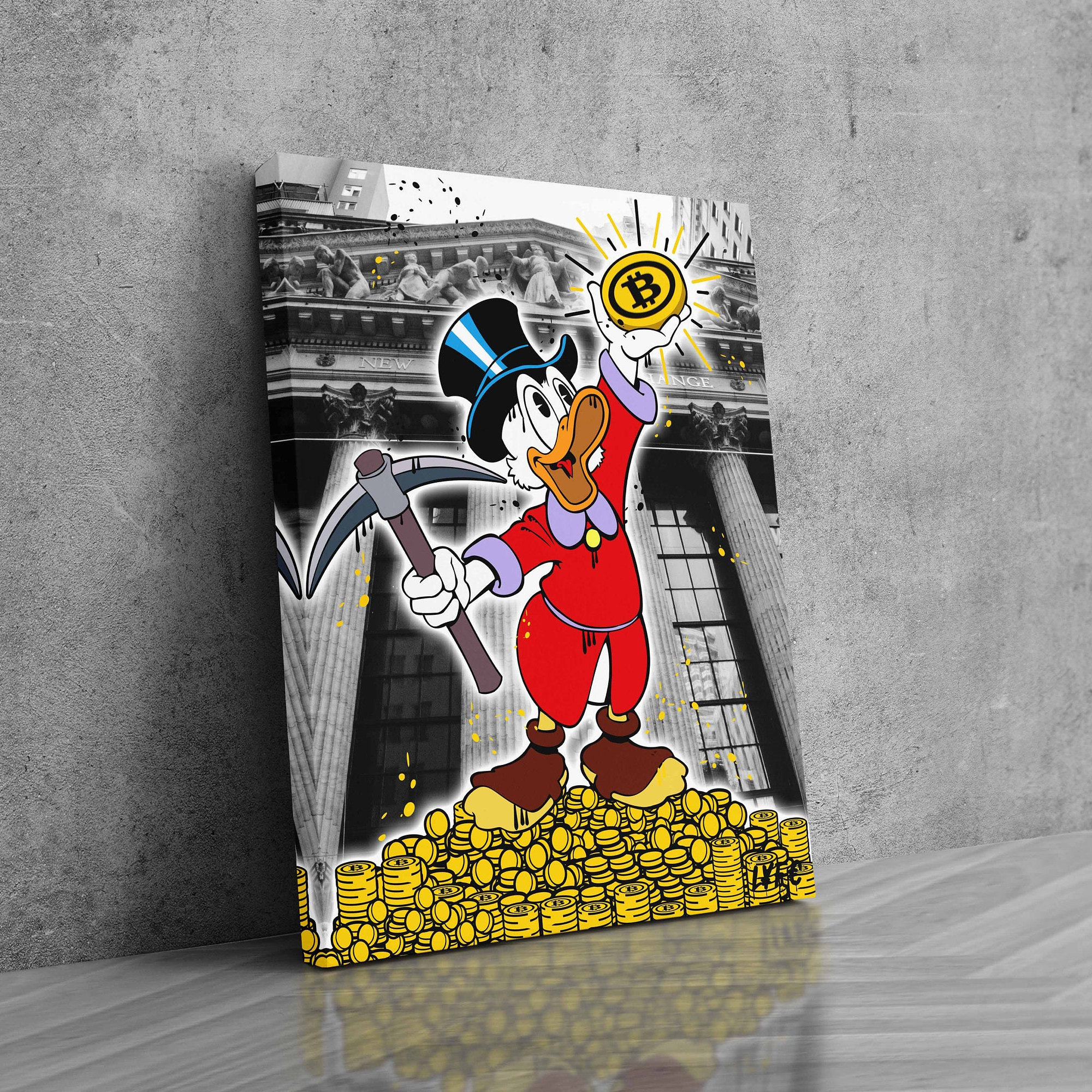 Scrooge Mcduck X Bitcoin(canvas) Wall Street Montana - Pop