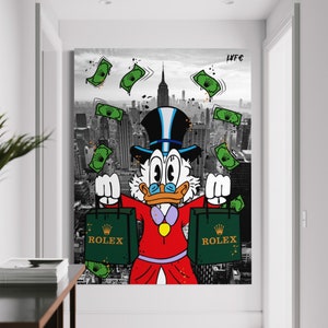 Scrooge Mcduck x watch art (CANVAS) Alec monopoly
