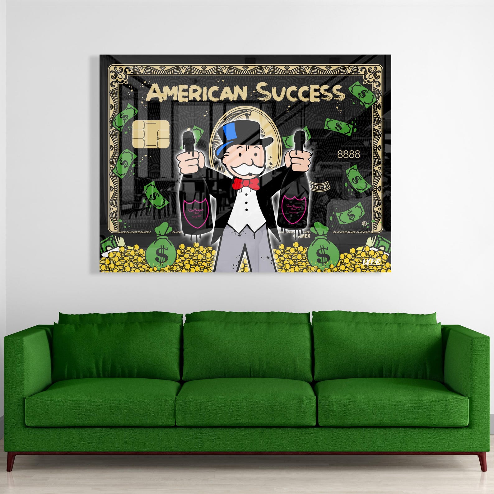 Monopoly Wall In GLASS EFFECT Alec Monopoly Inspired - Wall Decor Pop Art - Gifts for ...