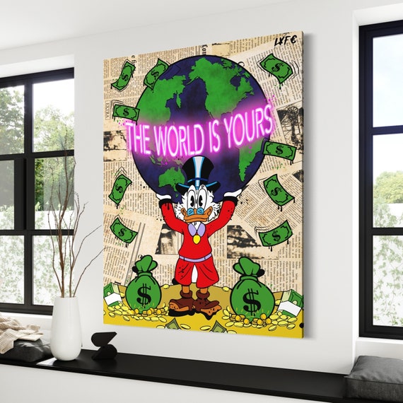 Scrooge Mcduck X Scarface Neon CANVAS Montana neon Art - Etsy