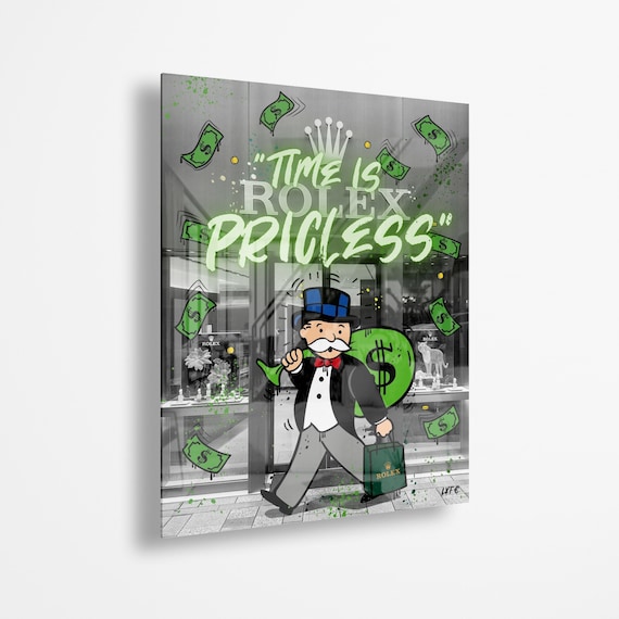 Alec Monopoly ( GLASS EFFECT) Alec Monopoly Inspired - Wall Decor