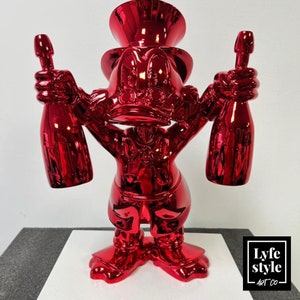 Scrooge McDuck (Sculpture) pop art red statue alec monopoly inspired kaws bear brick luxury home