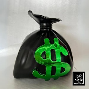Money Bag (Scultura) statua pop art Alec Monopoly ispirato statua cromata dell'orso Scrooge McDuck