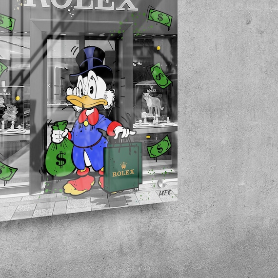 Scrooge Mcduck Pop Art – Alec Monopoly Inspired Acrylic Glass Wall