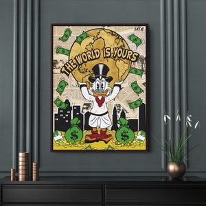 Scrooge McDuck 2.0 x Scarface (Canvas - super alta calidad ) arte callejero - motivacional - arte interior - arte de pared - arte de oficina - arte pop