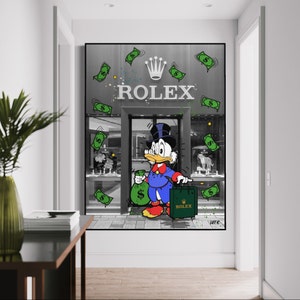 Scrooge Mcduck (CANVAS) alec monopoly graffiti pop art