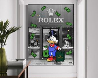 Scrooge Mcduck (CANVAS) alec monopoly graffiti pop art