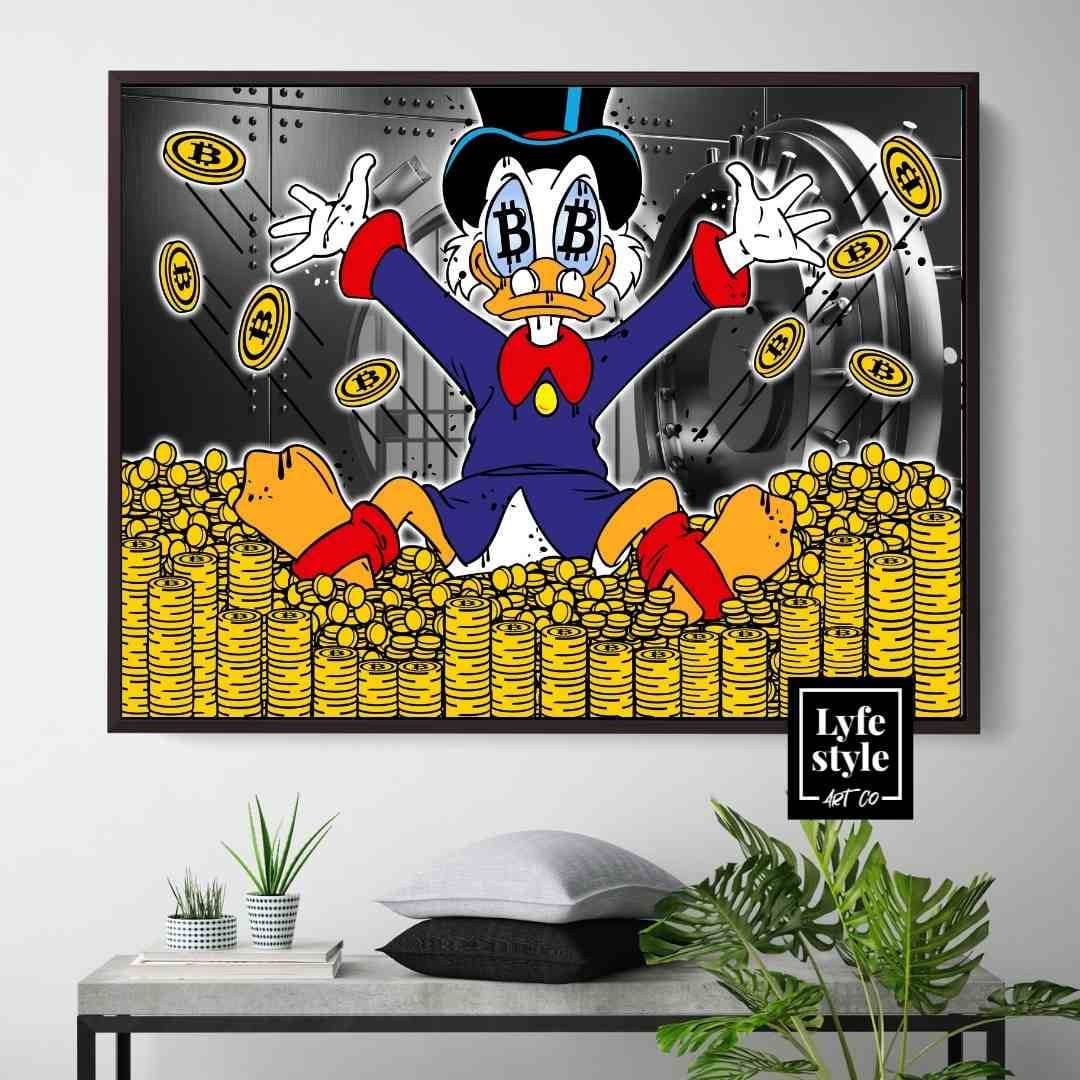 Scrooge Mcduck Bitcoin Canvas Art – Alec Monopoly Inspired Pop Art - Etsy