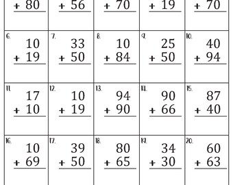 Adding 3 Single Digit Numbers Worksheets Math Timed Test - Etsy Finland