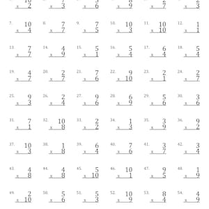 Blandade multiplikationsfakta 1-10 Tidsbegränsade prov Arbetsblad