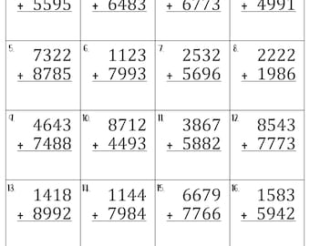 4 Digit Addition with Regrouping Worksheets