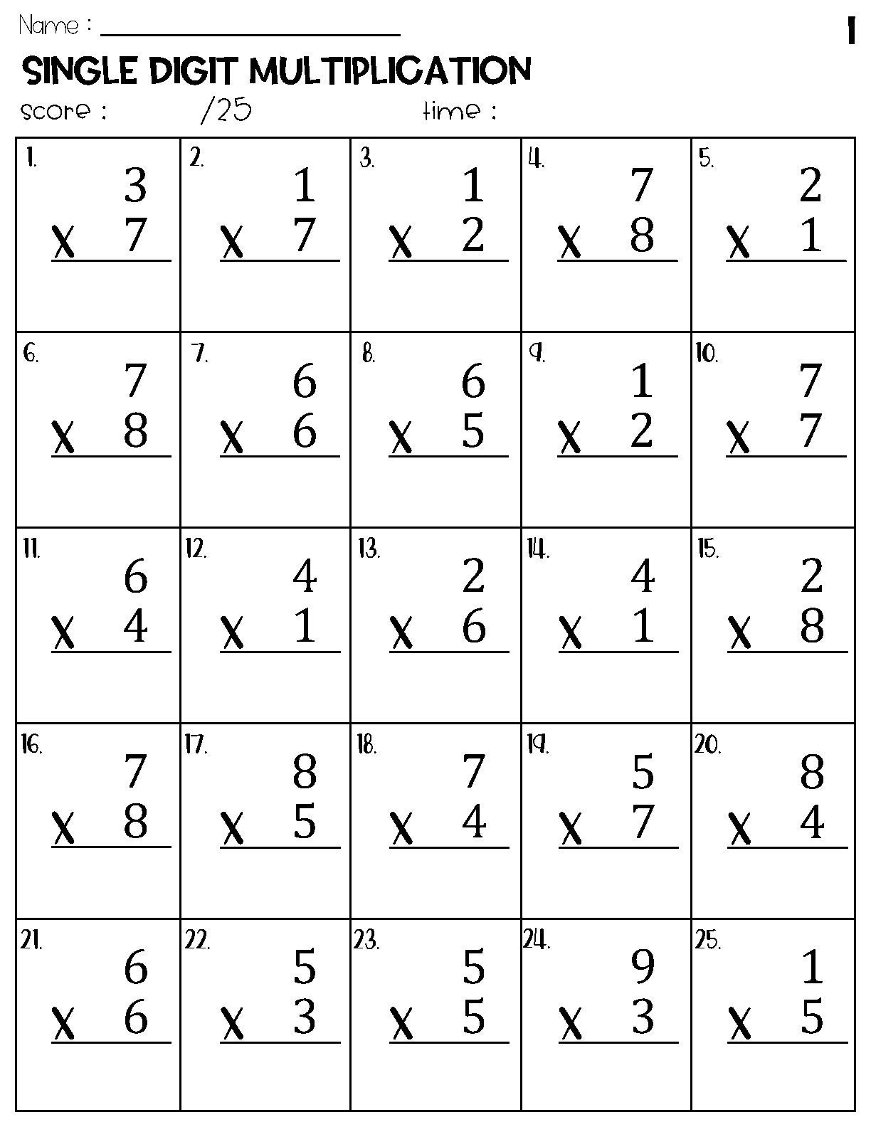 Single digit multiplication discount