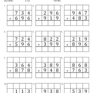3 Digit Addition with Regrouping Worksheets