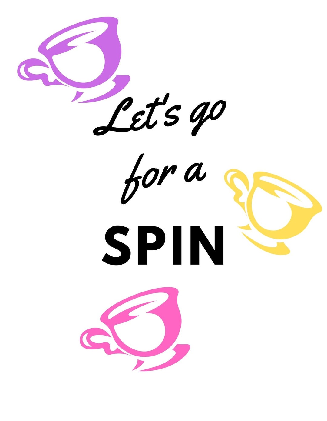 Let's Go for A Spin Teacups SVG PDF Png JPG Etsy UK