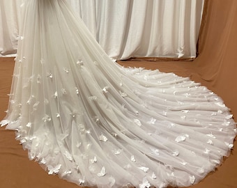 bridal detachable skirt,removable overskirt,wedding skirt,bridal tulle skirt,butterflies skirt,bridal overskirt,