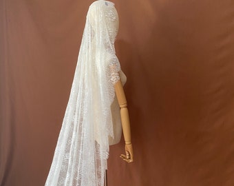 vintage veil,mantilla veil,soft lace veil,bridal veil,wedding veil,long veil,chapel veil,customized veil,drop veil