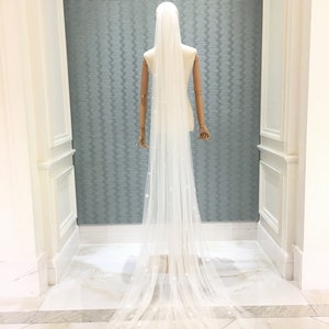 Brautschleier, Hochzeitsschleier, Kathedrale Brautschleier, lange Schleier, Blumenschleier, Tropfen Schleier, Elfenbein Schleier, eine Ebene Schleier, maßgeschneiderte Schleier, Blume Brautschleier