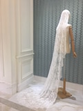 vintage veil,bridal veil,soft lace veil,long veil,cathedral veil,drop veil,one tier veil,bespoke veil,wedding veil,chapel veil,mantilla veil
