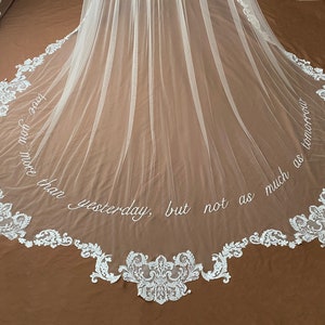 wedding veil,bridal veil with lace trim,long veil,cathedral length veil,single layer veil,embroidery veil,customized veil