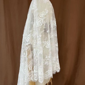vintage veil,bridal veil,soft lace veil,long veil,cathedral veil,drop veil,one tier veil,bespoke veil,wedding veil,chapel veil,mantilla veil image 10