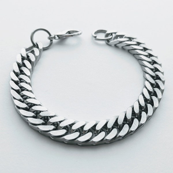 Silver Cuban Link Bracelet 8.5mm - Silver Slick Chain - Men's/Women's Chain - Unisex Streetwear Chain - Gifts For Him - Gifts For Her