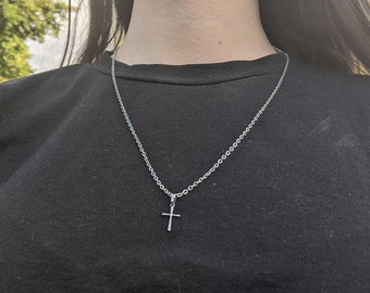 Silver Cross Pendant Chain - Silver Chain - Streetwear Pendant - Chain Men - Chain Women - Gifts For Men - Gifts For Women