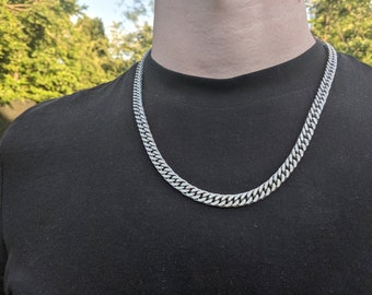 Thick Silver Cuban Link Chain 8.5mm - Silver Chunky Chain - Men's Chain - Women's Chain - Choker Chain - Gifts For Him - Gifts For Her