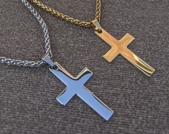 Mens Cross Pendant - Silver/Gold Chain - Chain For Men - Necklace - Gift For Him - Gift For Her - Unisex Gift - Pendant Chain By PolarChains