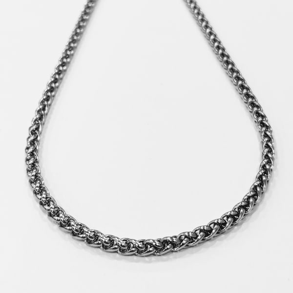 Silver Wheat Chain 3mm - Silver Chain - Slick Necklace - Men's Chain - Women's Chain - Streetwear Chain - Gifts For Him - Gifts For Her