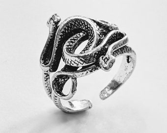 Sterling silver snake coil ring adjustable