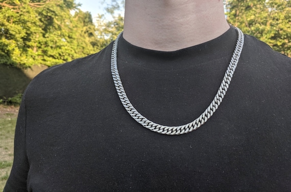 Thick Silver Cuban Link Chain 8.5mm Silver Chunky Chain 